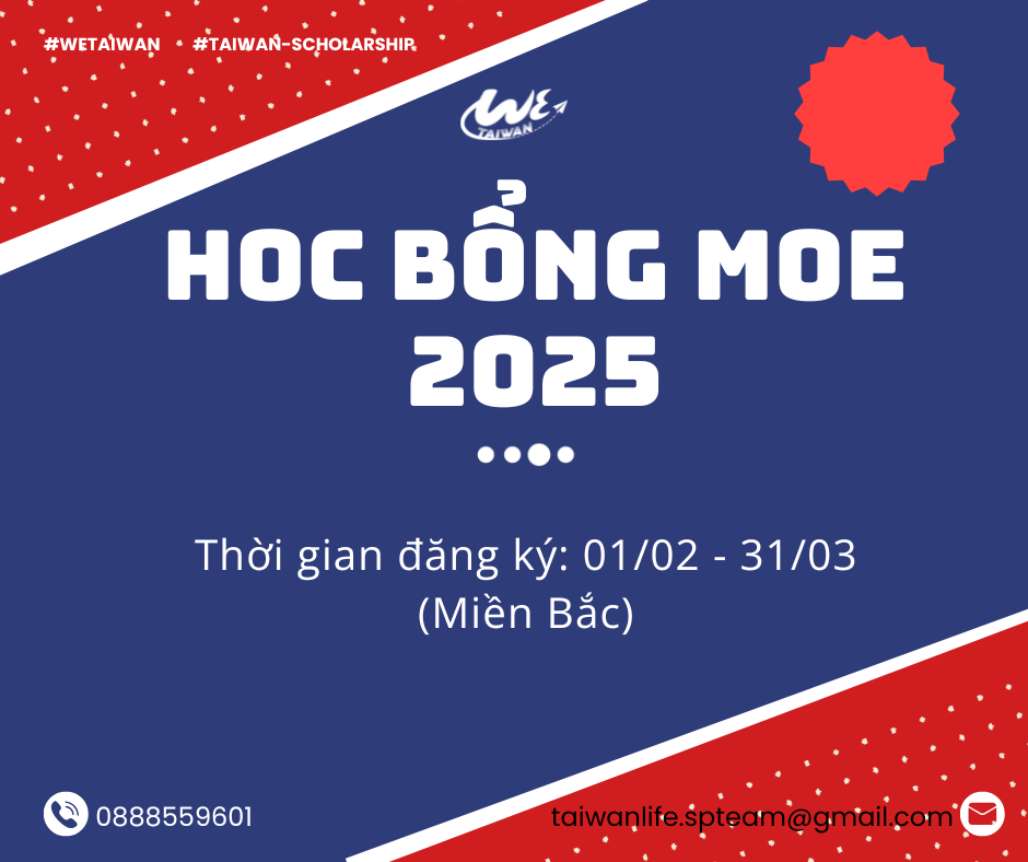 Học Bổng Chính Phủ MOE Đài Loan 2026